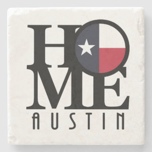 HOME Austin Texas Stone Coaster