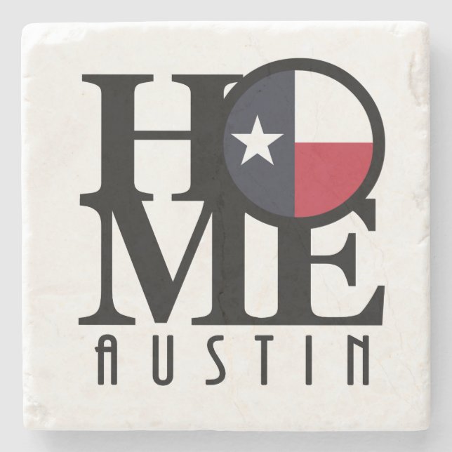 HOME Austin Texas Stone Coaster (Front)