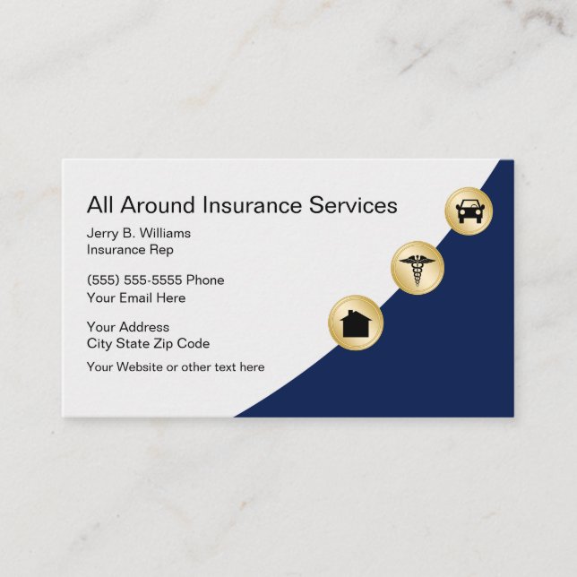 Home Auto And Health Insurance Business Card (Front)