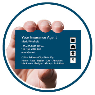 Home Auto Health Life Insurance Agent Business Car Card