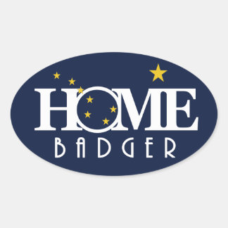 HOME Badger Alaska Oval Sticker