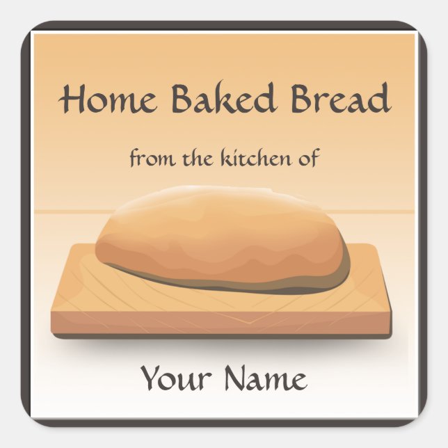 Home Baked Bread Label Sticker (Front)