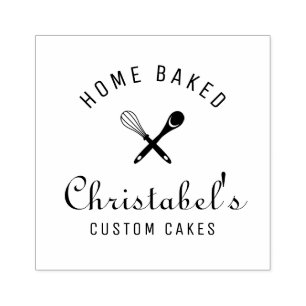 HOME BAKED custom cakes bakery logo Rubber Stamp