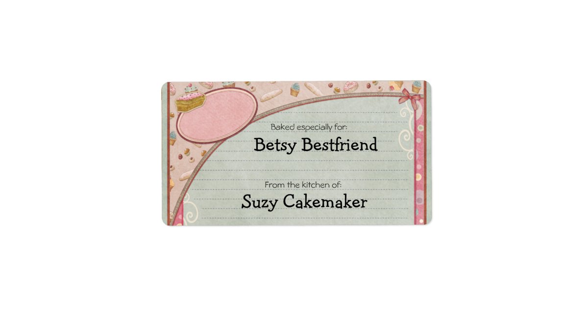 Home Baked Goods Personalized Labels Zazzle