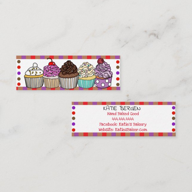 Home Baking Business or Bakery  Business   Mini Business Card (Front/Back)
