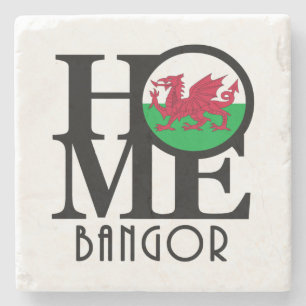 HOME Bangor Wales Stone Coaster