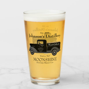 Home Bar Fun Moonshine Pint Beer Glass Drinkware