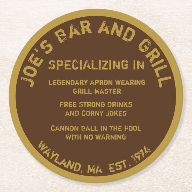 Home Bar Funny Coaster (Front)