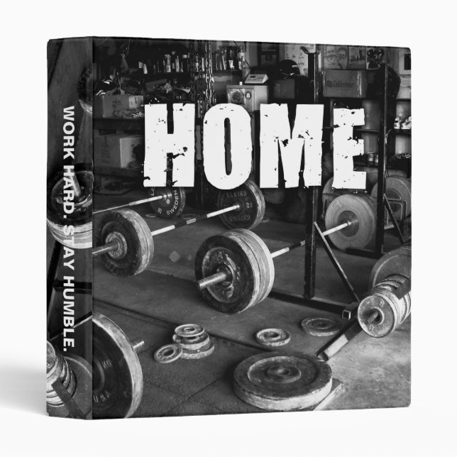 HOME (Barbells) - Workout Motivational Binder (Front/Spine)