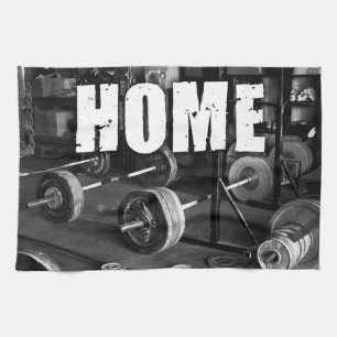 HOME (Barbells) - Workout Motivational Kitchen Towel