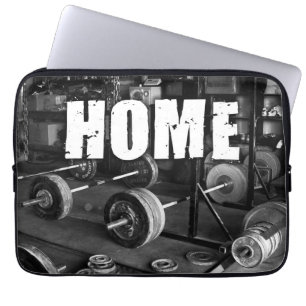 HOME (Barbells) - Workout Motivational Laptop Sleeve