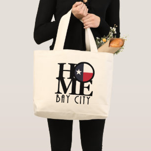 HOME Bay City Texas Large Tote Bag