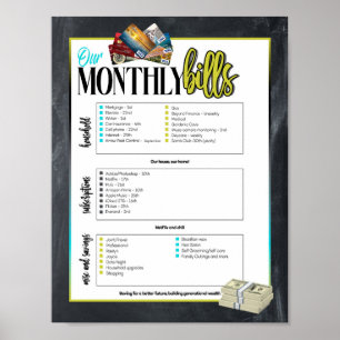 Home Bills Chart Checklist