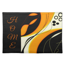 "HOME" Black Orange Design