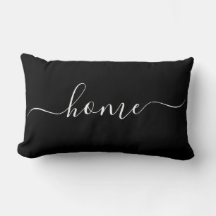 Home Black & White Quote Calligraphy Typography Lumbar Pillow