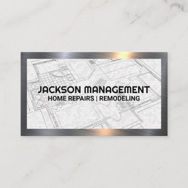 Home Blue Prints | Commercial Construction Business Card (Front)