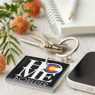 HOME Boulder Colorado Keychain