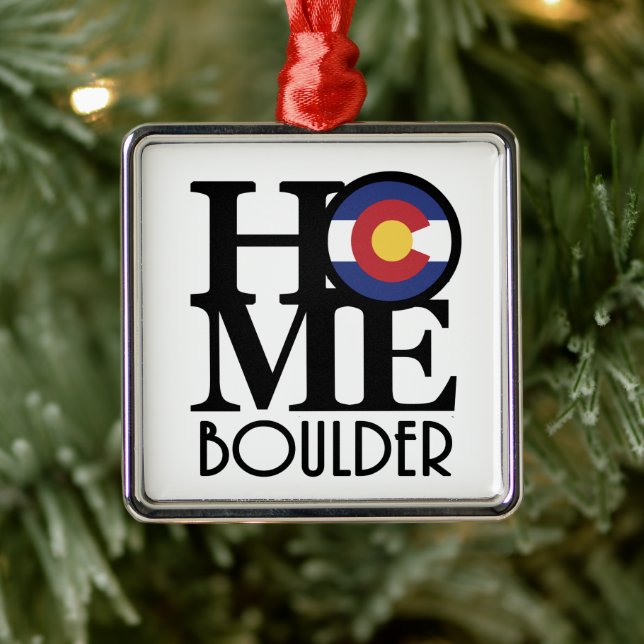 HOME Boulder Colorado  Metal Ornament (Tree)