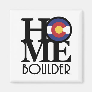 HOME Boulder Colorado Stone  Magnet