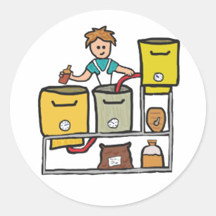 Home Brewing Classic Round Sticker