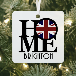 HOME Brighton England Metal Ornament