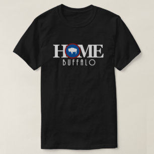 HOME Buffalo Wyoming (white long text) T-Shirt