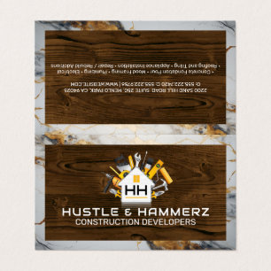 Home Build Construction Tools Wood Marble Business Card