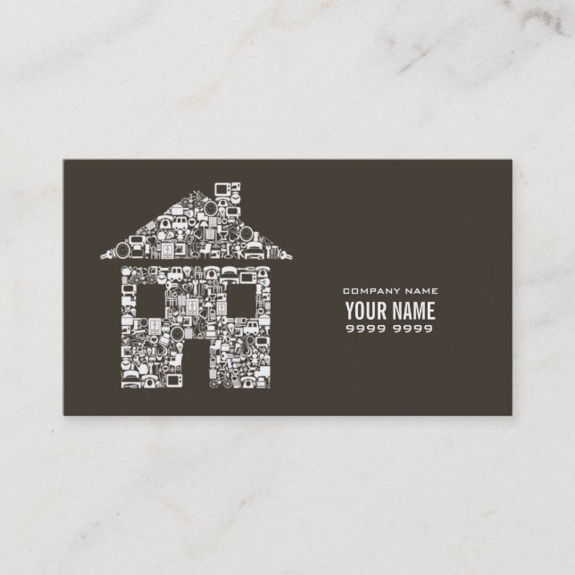Home Builder Construction Template Business Card (Front)
