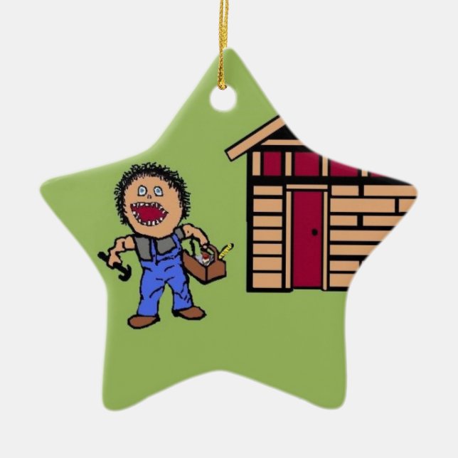 Home Builder Handyman Ceramic Ornament (Front)