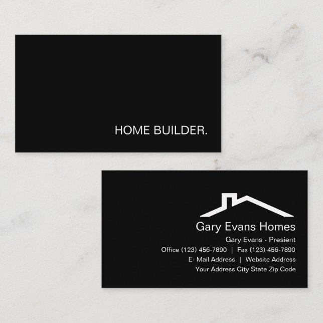 Home Builder Minimal Design Business Card (Front/Back)