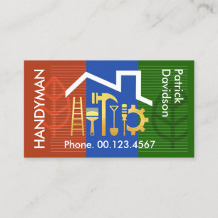 Home Building Landscape Gold Tools Business Card