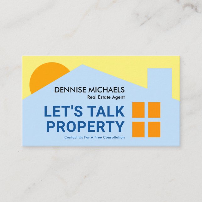 Home Building Silhouette Sunrise Sky Business Card (Front)