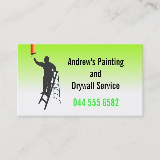 Home Business Custom Colourful Painting Service Business Card (Front)