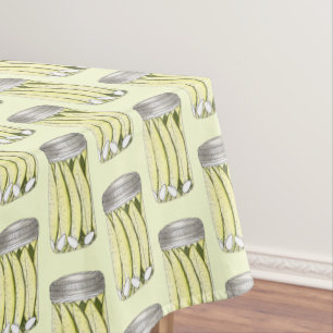 Home Canned Kosher Dill Sour Pickles Pickle Jar Tablecloth