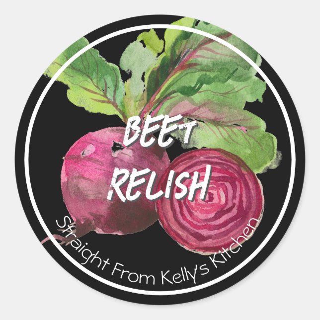 Home Canning Business Beet Relish Root  Label (Front)