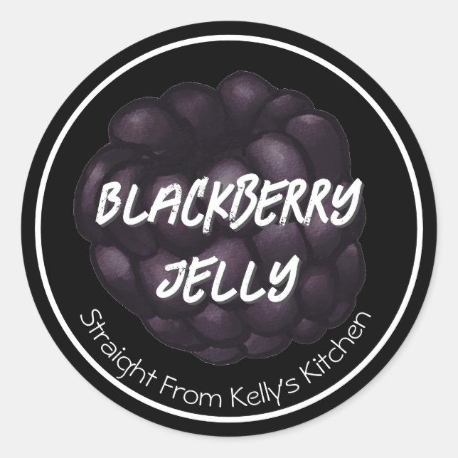 Home Canning Business Blackberry Jelly Jam Label (Front)