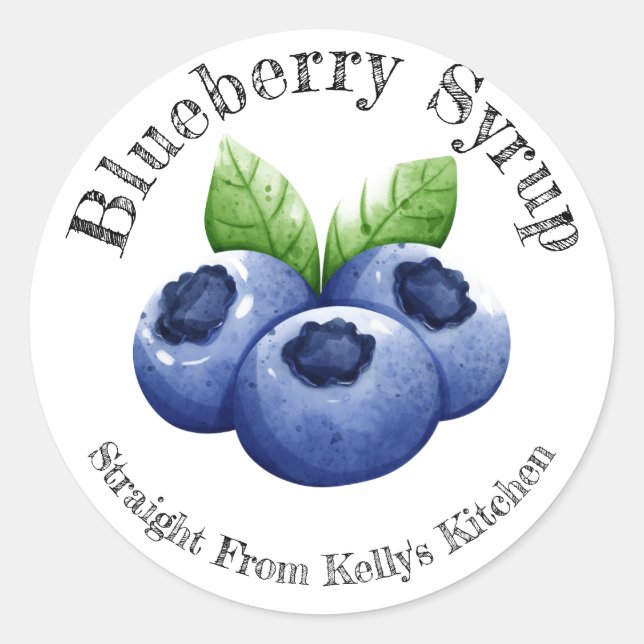Home Canning Business Blueberry Sirop Étiquette al (Devant)
