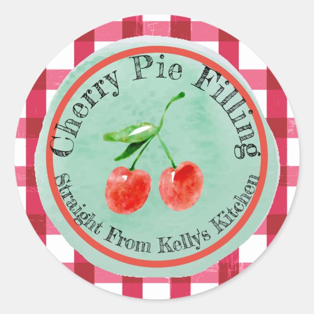 Home Canning Business Cherry Pie Filling Label (Front)