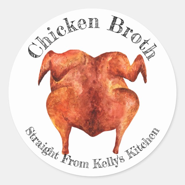 Home Canning Business Chicken Broth Food Label (Front)