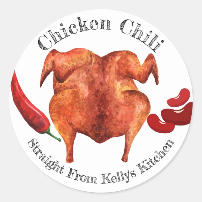 Home Canning Business Chicken Chili Food Label (Front)