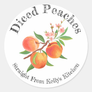 Home Canning Business Diced Peaches Food Label