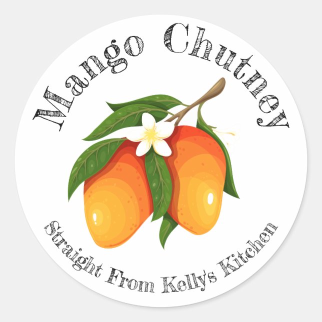 Home Canning Business Mango Chutney Étiquette alim (Devant)