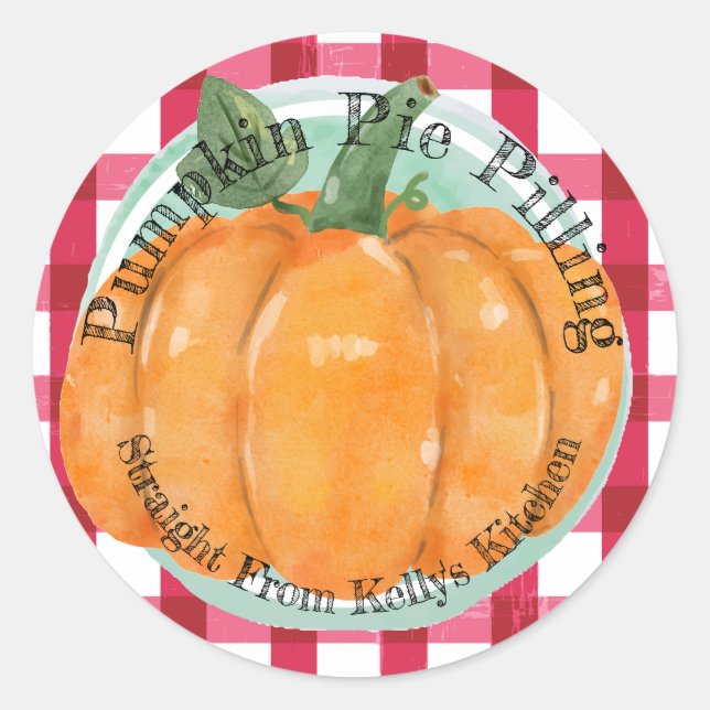 Home Canning Business Pumpkin Pie Filling Label (Front)