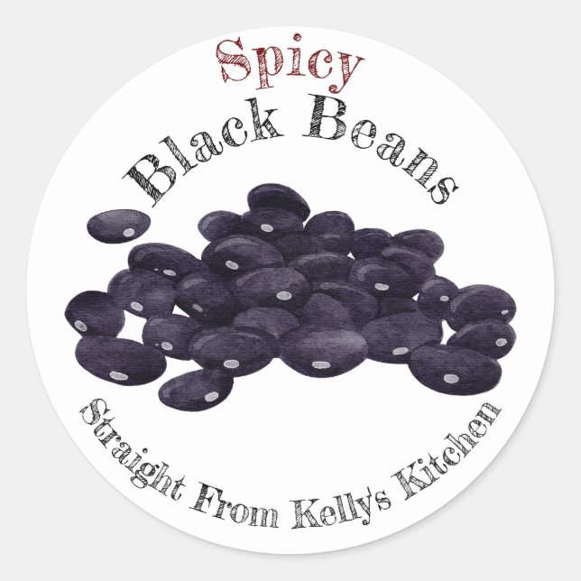 Home Canning Business Spicy Black Beans Food Label (Front)