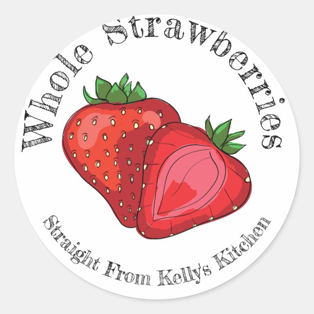 Home Canning Business Whole Strawberries Label (Front)