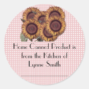 Home Canning Labels -- with Sunflowers