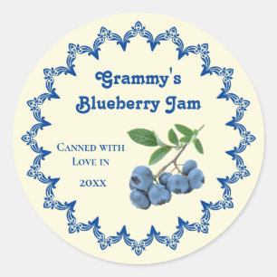 Home Canning Vintage Blueberry Jam Food Label