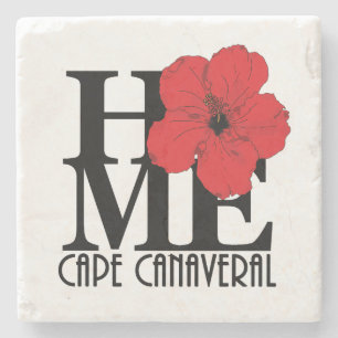 HOME Cape CanaveralRed Hibiscus Stone Coaster