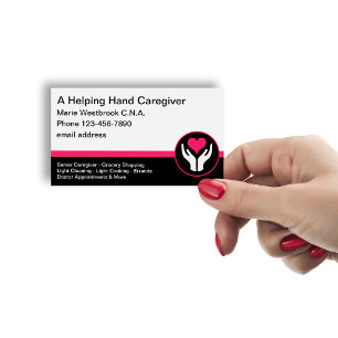 Home Caretaker C.N.A. Heart Cartes de visite