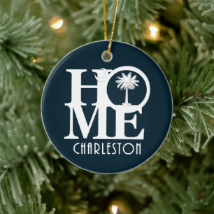 HOME Charleston SC Ceramic Ornament